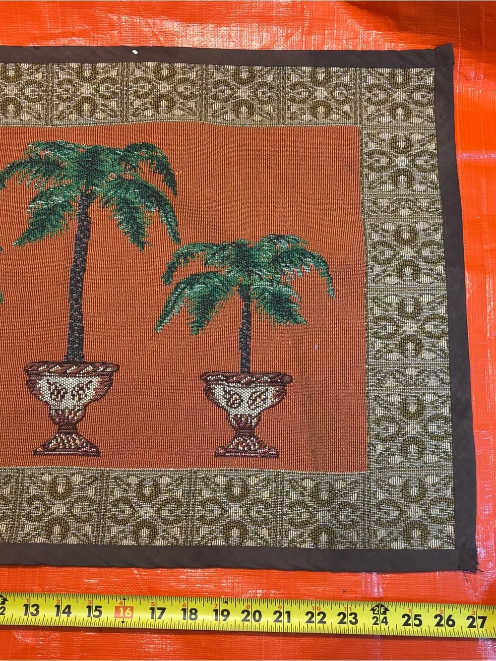 Rust Palm Tree Tapestry Wall Hanging - Unbranded